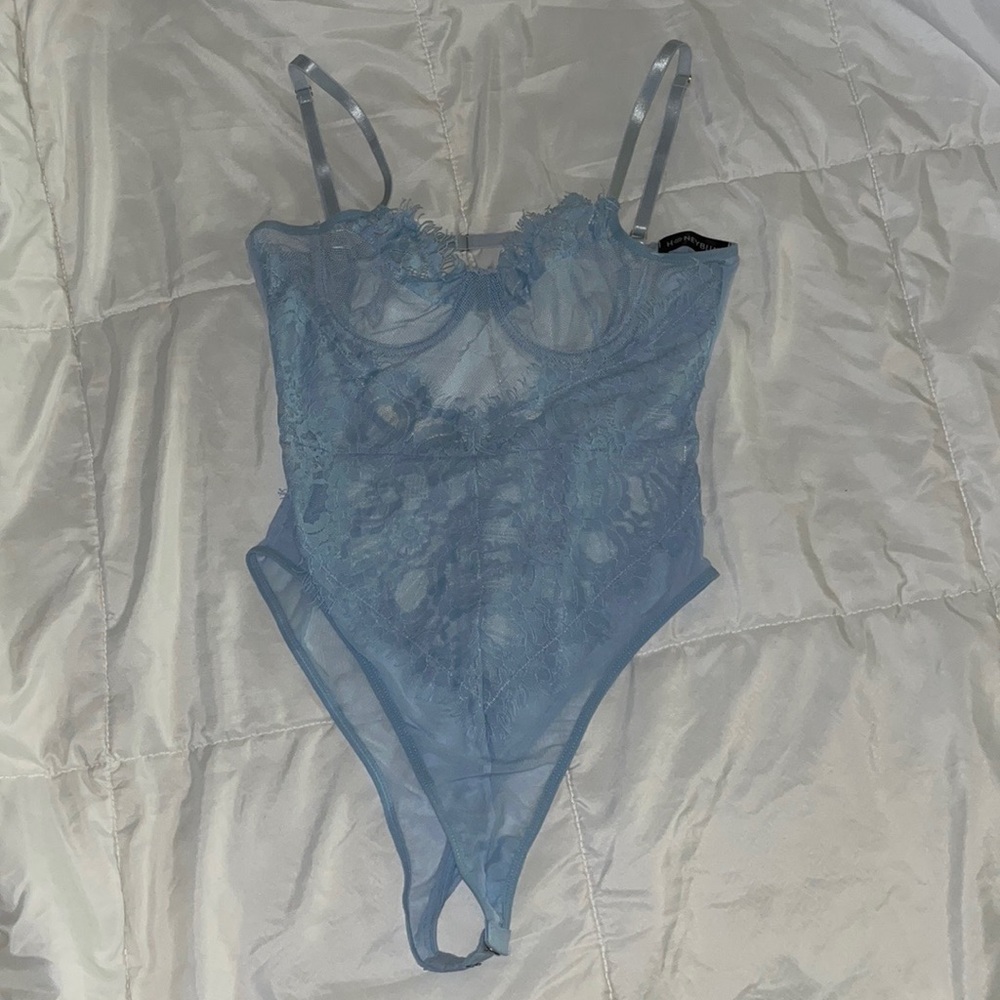 baby blue lingerie bodysuit